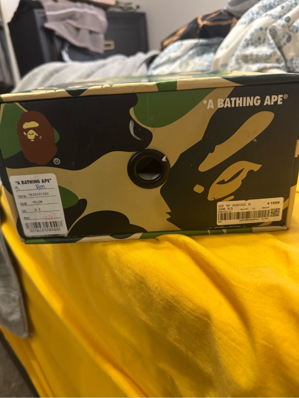 Bape Camo Shoe Box in Green and Yellow